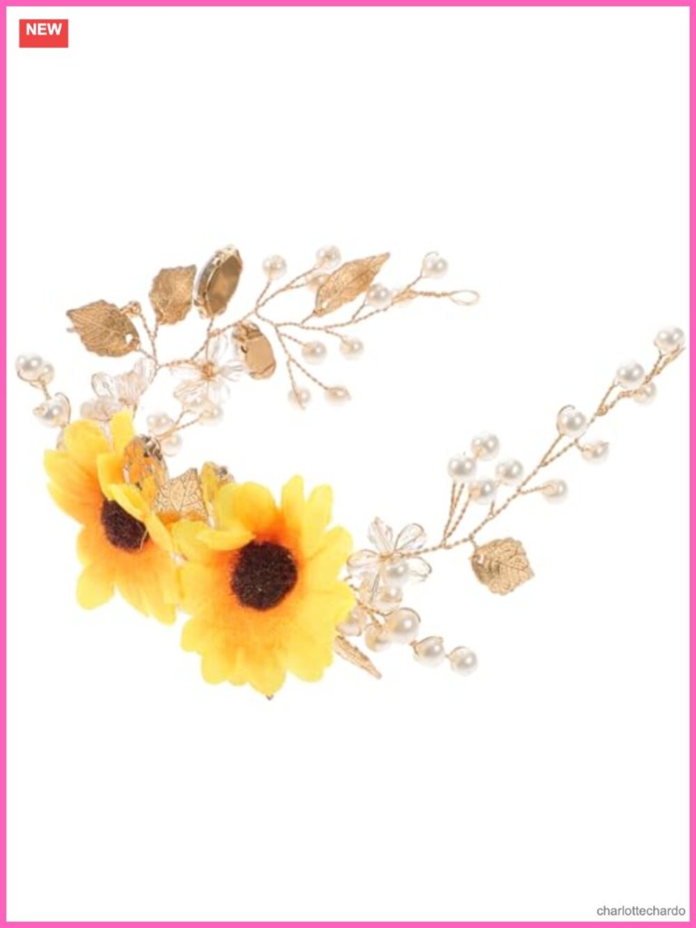 Sunflower Headband Gold Flower Band Bridal Headpiece Hair Accessory
